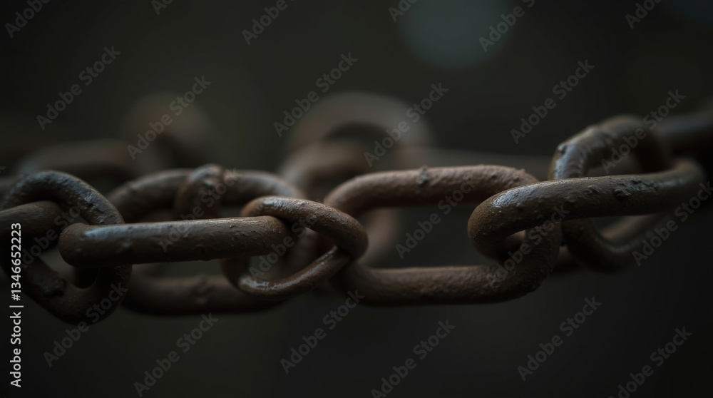 Close-up of a rusty metal chain link with a shallow depth of field. Great for industrial, strength, and connection themes in various projects. Close-up of a rusty metal chain link with a shallow depth of field. Great for industrial, strength, and connection themes in various projects.