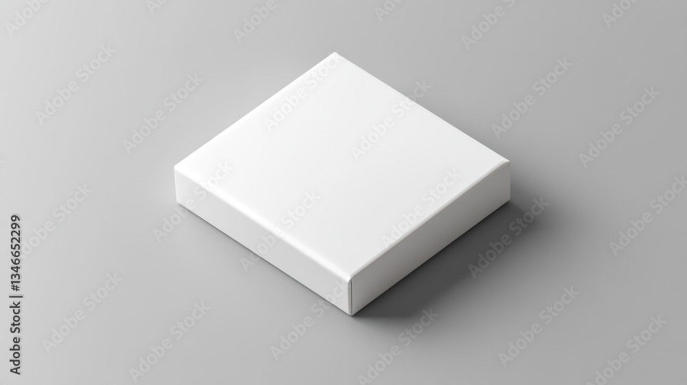 Empty white square box mockup, studio shot, product display Empty white square box mockup, studio shot, product display