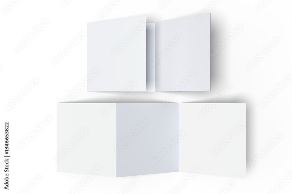 Open Leaflet or tri fold mockup. Blank vector template paper, wedding invitation, postcard, thank you card, notecards, note paper, greeting card, brochure or presentation your creative design work Open Leaflet or tri fold mockup. Blank vector template paper, wedding invitation, postcard, thank you card, notecards, note paper, greeting card, brochure or presentation your creative design work