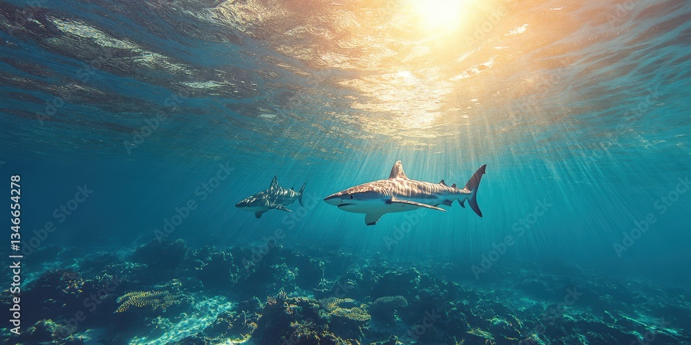 Fototapeta premium Ocean Predator Banner