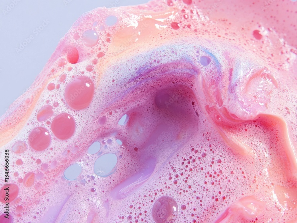 Obraz premium Ethereal Fluid Dynamics Pastel Bubble Bath Abstract - Sensory Wellness Trend, Soft Color Gradient Art for Mindful Marketing and Digital Creative Content