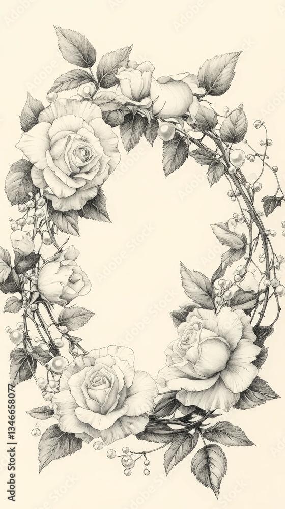 Fototapeta premium Victorian Rose Adornment, Floral wreaths