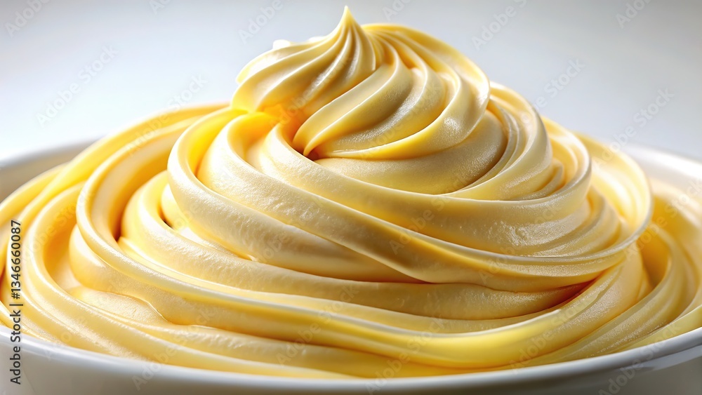 Rich, creamy clotted cream dessert: a decadent texture close-up. Rich, creamy clotted cream dessert: a decadent texture close-up.
