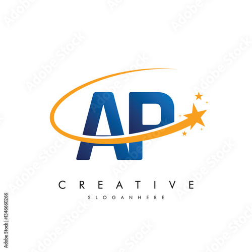 Letter AP PA Star Logo and icon Template vector illustration design