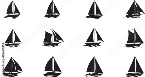 sailboat icon or logo isolated sign symbol vector illustration - Collection of high quality black style vector icons
