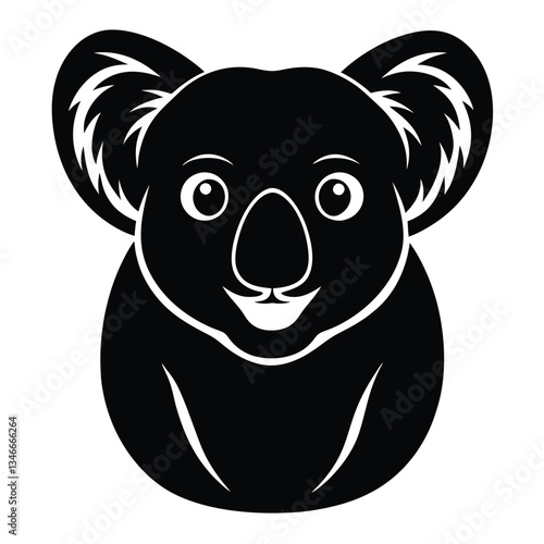 Adobe Illustrator ArtworkKawaii koala silhouettes set, large pack of vector silhouette design, isolated white background