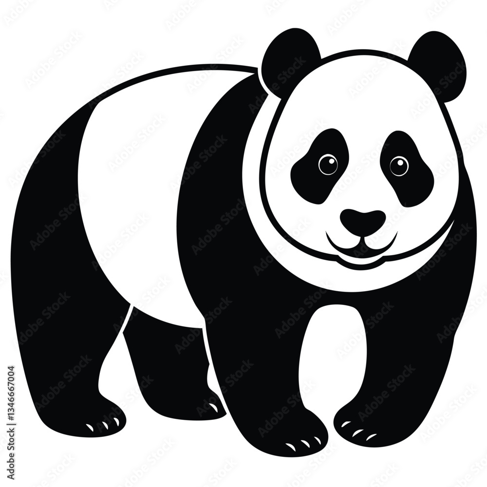 panda silhouette vector isolated on white background. panda silhouette vector isolated on white background.