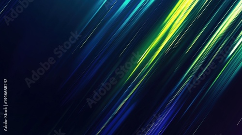 Abstract Futuristic Cybernetic Gradient Background with Deep Navy Shifting Iridescent Light Streaks