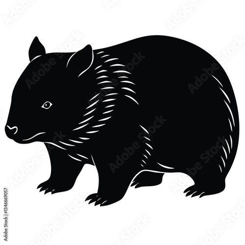 Adobe Illustratangry wombat vector bundle, silhouette clipart, black and white illustrationor Artwork