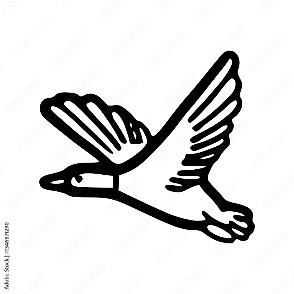 Obraz premium simple flying bird vector illustration