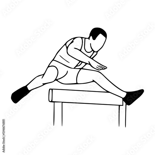 straddle vault vector illustration