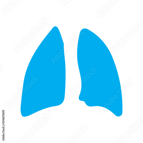 Lungs blue icon