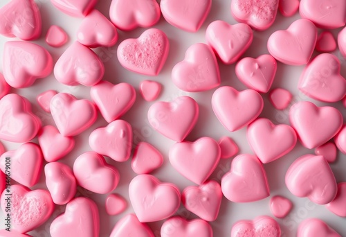 Seamless pattern of cute pink heart candies perfect for Valentine's Day, sweet pattern, pink pattern
