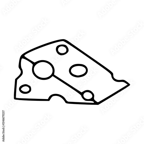 simple cheese wedge vector drawing