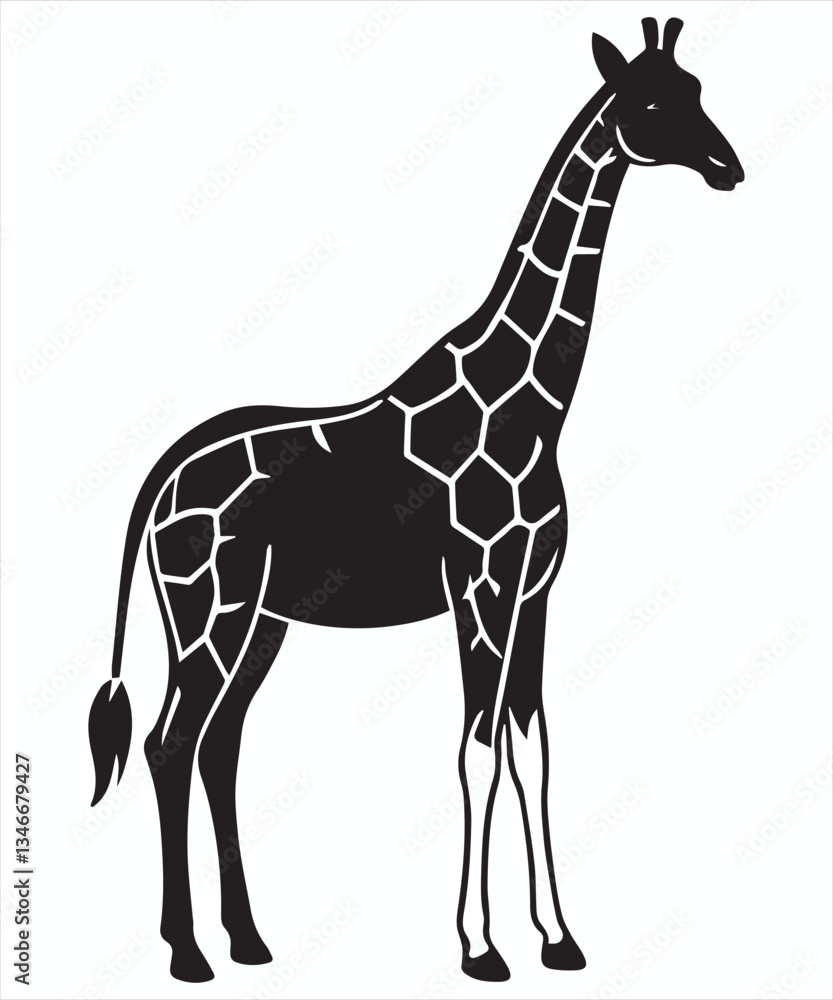 Obraz premium Giraffe black silhouette