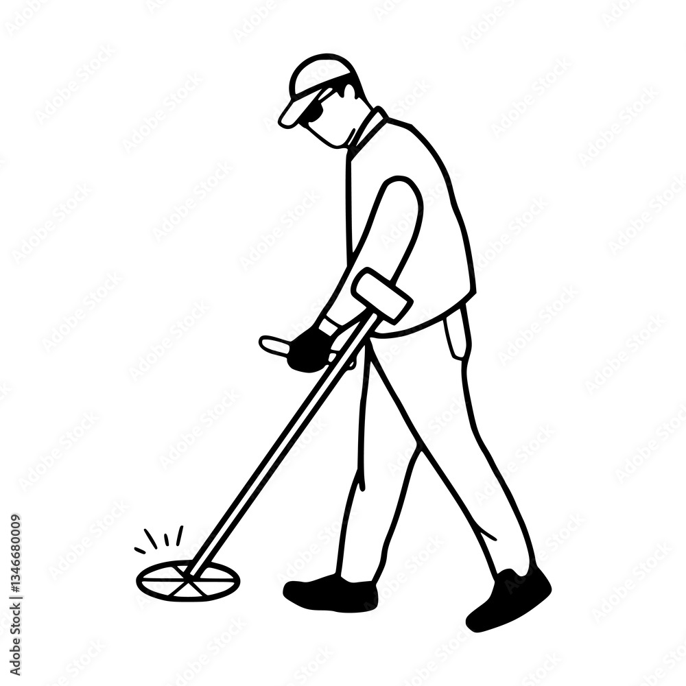 metal detector user vector illustration metal detector user vector illustration