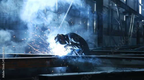 Welder Working with Sparks