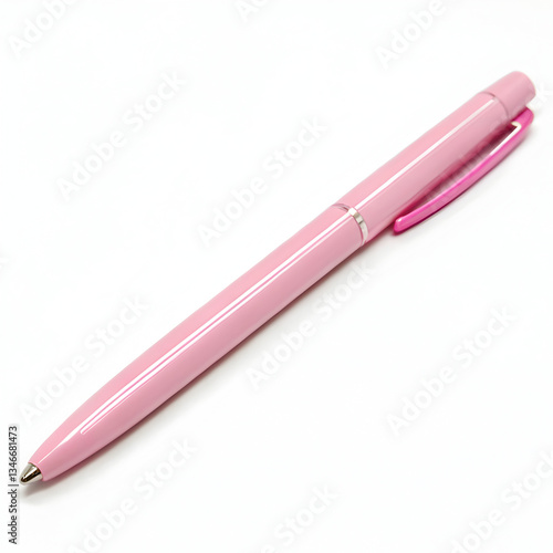 Pink pen isolated on white background
