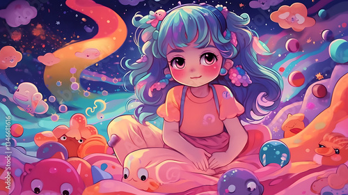 little girl in the night