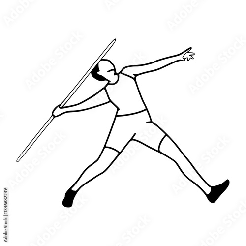 javelin throw athlete vector illustration