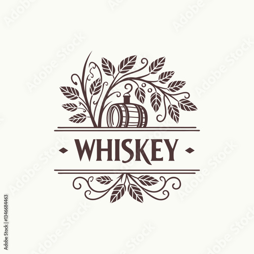 Vintage Alcohol Brand Logo Template Whiskey Label Design