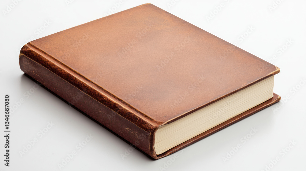 Aged leather bound book with smooth cover and slightly worn edges, perfect for vintage collection or as decorative piece Aged leather bound book with smooth cover and slightly worn edges, perfect for vintage collection or as decorative piece