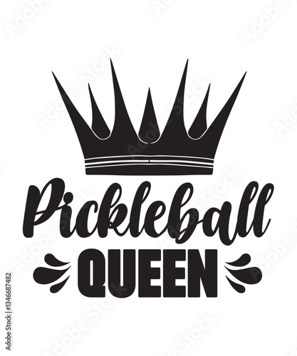 Pickleball queen silhouette typography t-shirt design