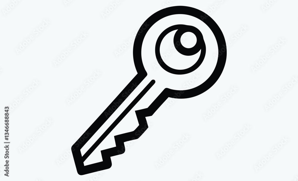 key graphic icon, lock key silhouette, vector illustration key graphic icon, lock key silhouette, vector illustration