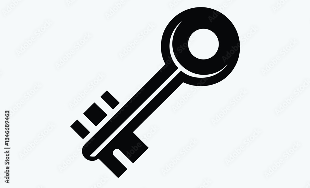 key graphic icon, lock key silhouette, vector illustration key graphic icon, lock key silhouette, vector illustration