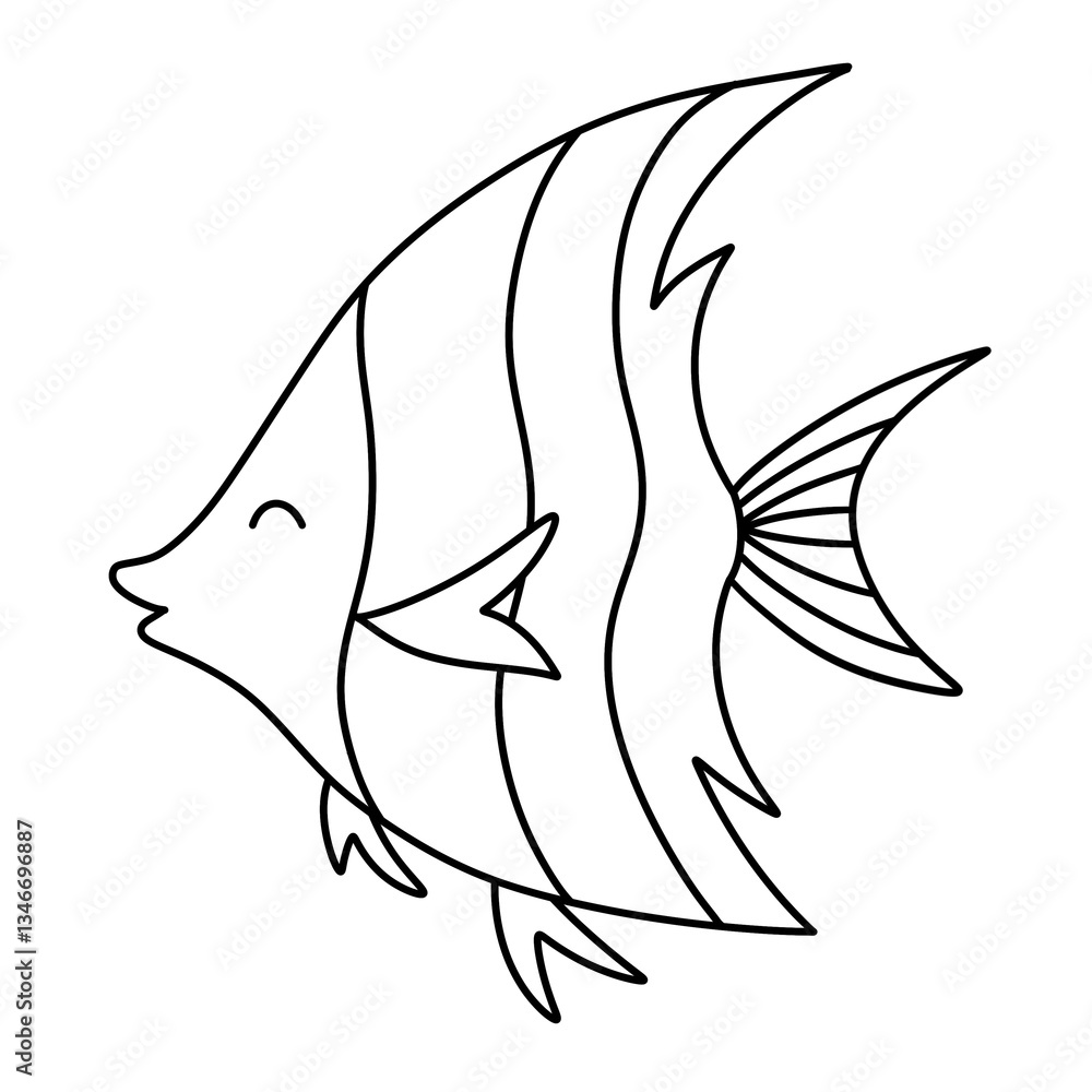 Fototapeta premium Cartoon Fish Outline