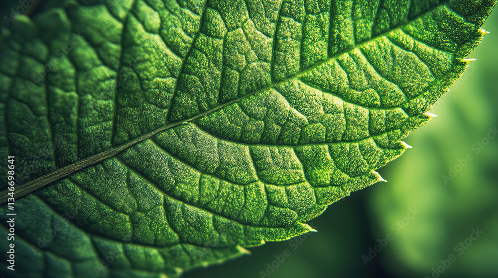 Vibrant green leaf texture in close-up, showcasing nature's organic beauty and intricate details. Vibrant green leaf texture in close-up, showcasing nature's organic beauty and intricate details.