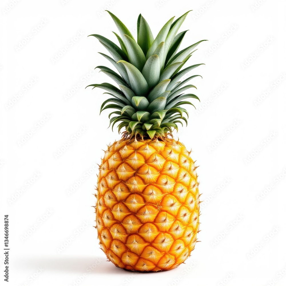 Fototapeta premium ripe pineapple isolated on white background