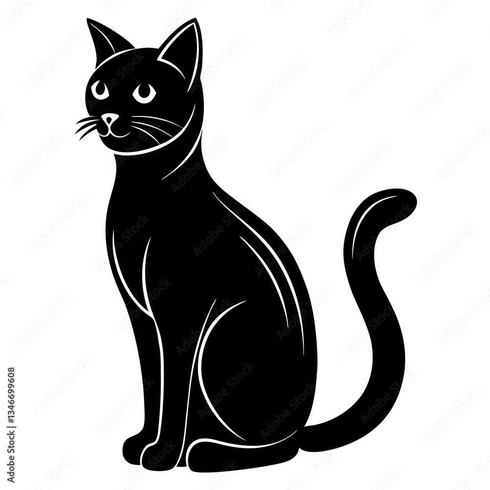 custom made wallpaper toronto digitalcat sitting silhouette vector icon white background