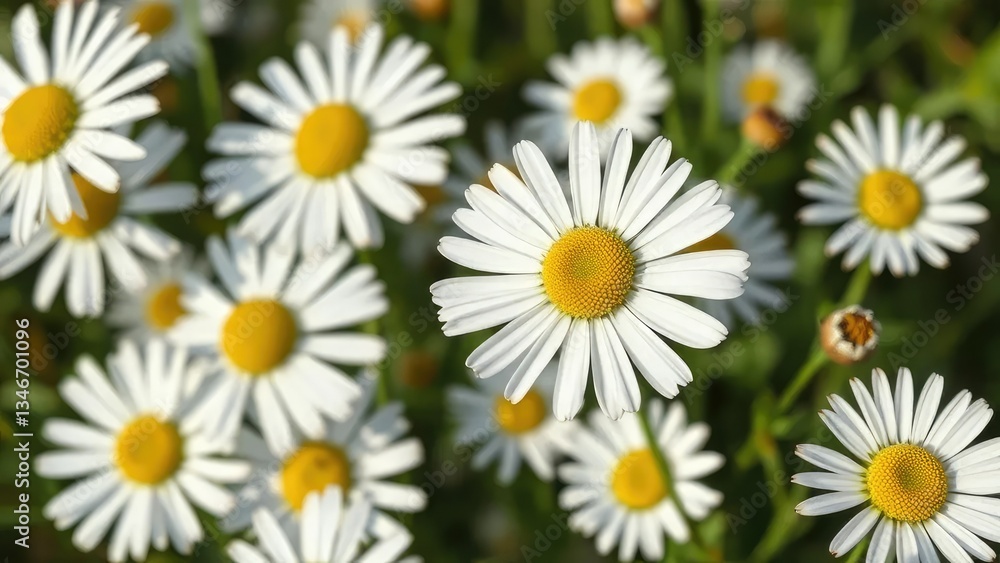 Chamomile daisy in full bloom with its stamens, daisy, flowers Chamomile daisy in full bloom with its stamens, daisy, flowers