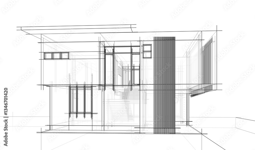 sketch of a house sketch of a house