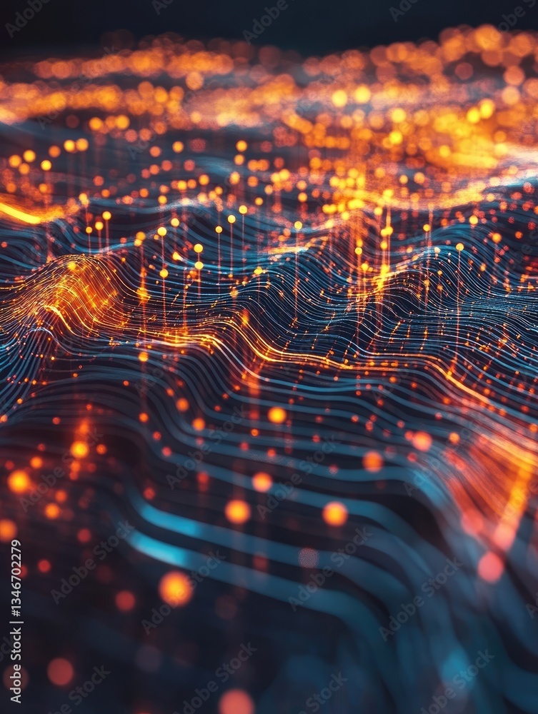 Abstract data visualization, network connections, dynamic graphic, futuristic technology background Abstract data visualization, network connections, dynamic graphic, futuristic technology background
