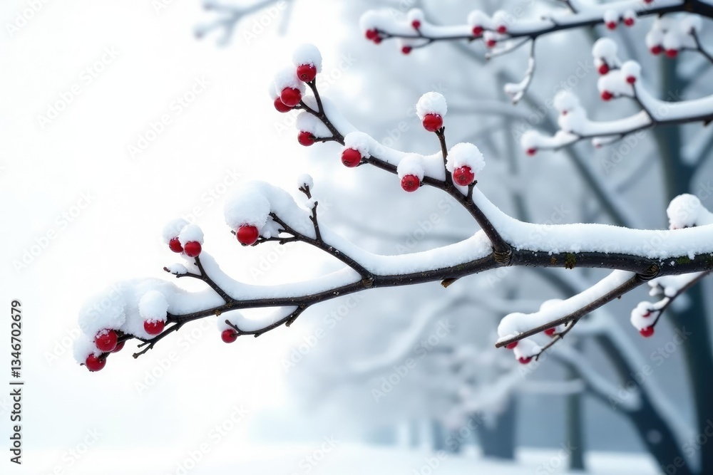 Delicate branches on a snowy tree branch isolated, snow, trees, isolated Delicate branches on a snowy tree branch isolated, snow, trees, isolated