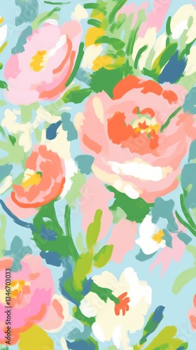 Wallpaper Mural Cute floral wallpaper painting art backgrounds. Torontodigital.ca