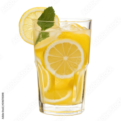 glass of lemonade with lemon