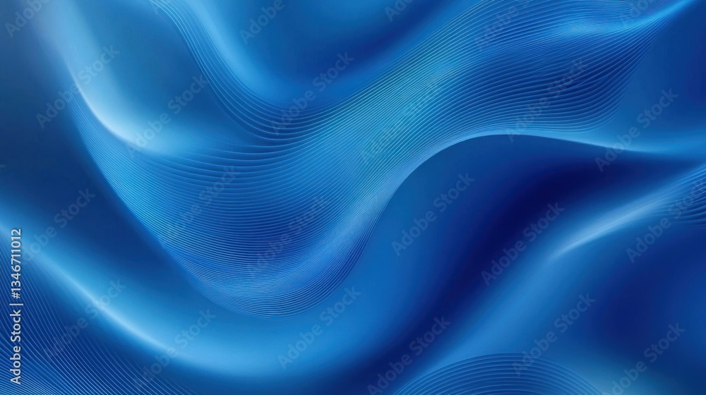 Obraz premium Abstract Blue Wavy Lines Design