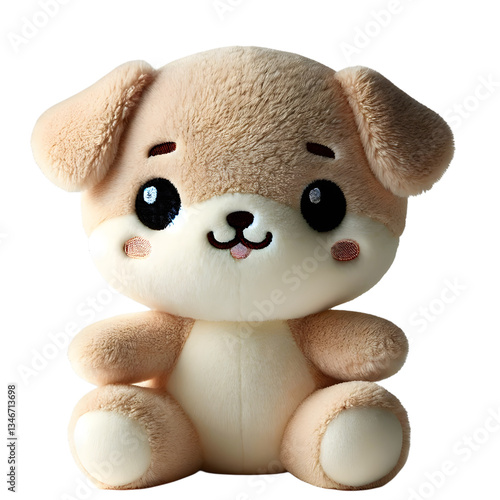 Super cute dog doll with transparent background