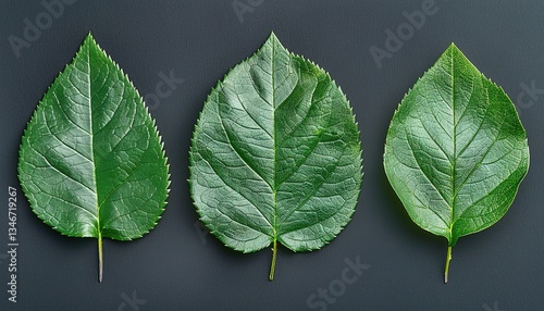 green leaves on a black background