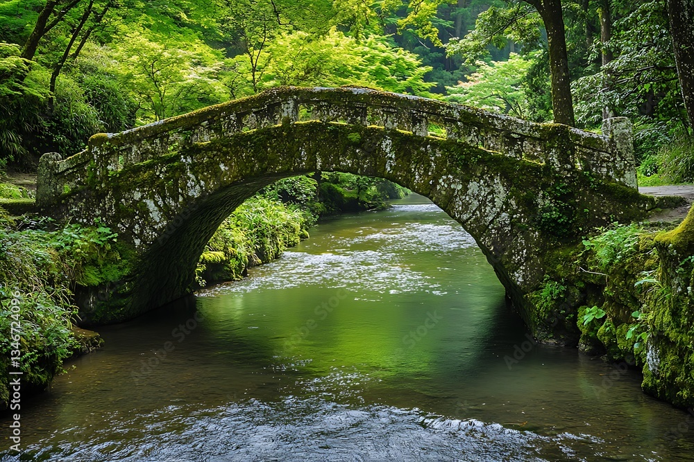 A tranquil flow is united by an aged stone bridge with moss signifying legacy and providing a connection
A tranquil flow is united by an aged stone bridge with moss signifying legacy and providing a connection