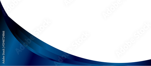 Modern curved blue wave background template.