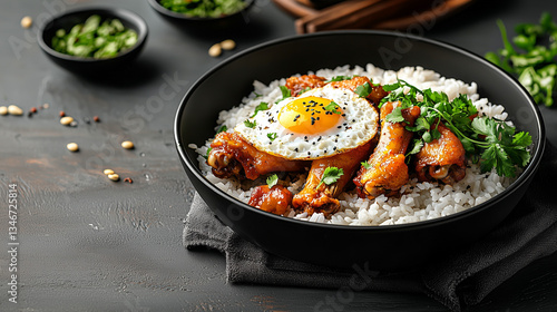 Wallpaper Mural Chicken Wings and Fried Egg Over Steamed Rice, Advertising Space Torontodigital.ca