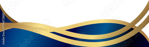 Luxury abstract border with flowing gold and navy blue wave elements, ideal for formal invitations, certificates, or premium branding designs.