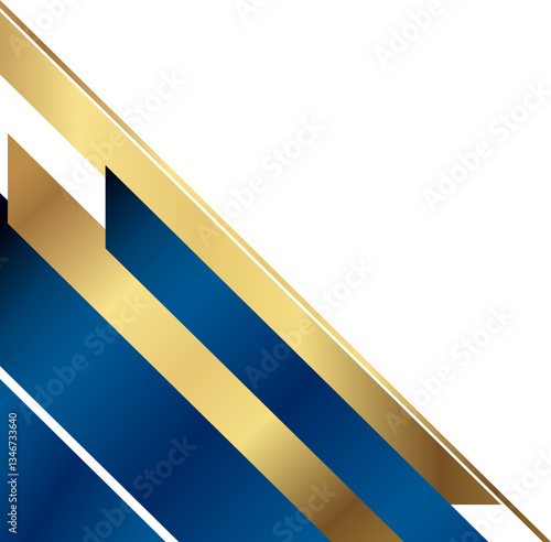 Luxury diagonal corner with gold and navy lines, isolated on a transparent background. Free Download Luxury diagonal corner with gold and navy lines, isolated on a transparent background. - GFXLoad