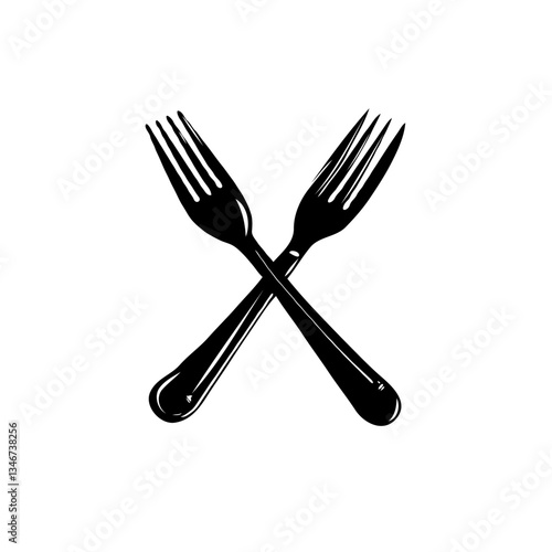 Two forks logo: Minimalistic cutlery design