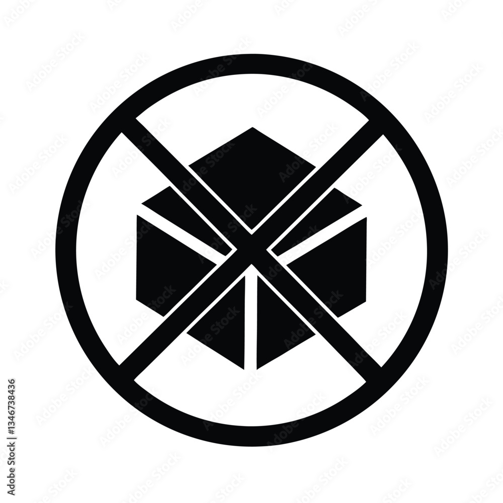 Prohibited Package Delivery Symbol No Shipping, Restricted Goods Prohibited Package Delivery Symbol No Shipping, Restricted Goods