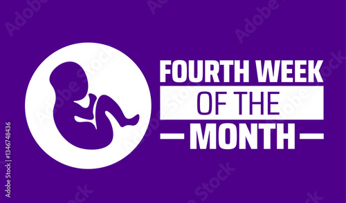 Fourth Week of the Month background banner or poster design template. observed every year in  April. Holiday concept. Use to any Template, card, poster, placard, template.